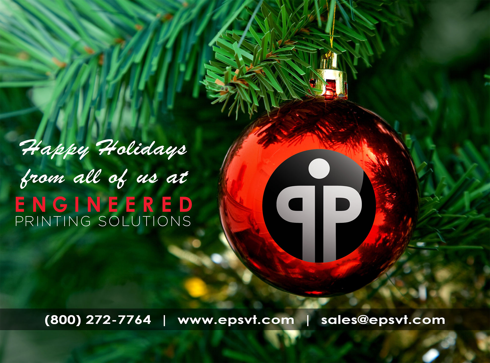 EPS logo on a Christmas ornament