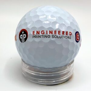 Golf ball printed on a Cylindrical Inkjet Printer